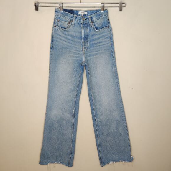 RE/DONE 70's Ultra High Rise Wide Leg Jeans 60's Fade Wash - Picture 1 of 15